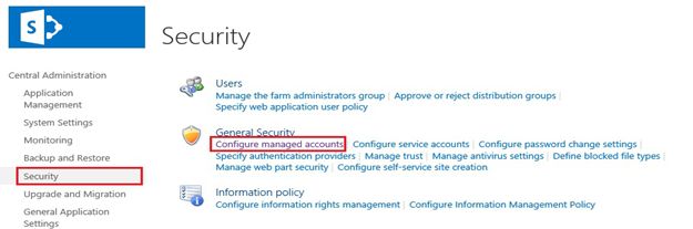 Configure Managed Account